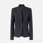 Blazer sfiancato in lana gessata 105626A2QY EZ1 PINKO Blu/bianco 