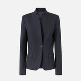 Blazer sfiancato in lana gessata 105626A2QY EZ1 PINKO Blu/bianco 