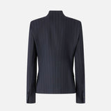 Blazer sfiancato in lana gessata 105626A2QY EZ1 PINKO Blu/bianco 