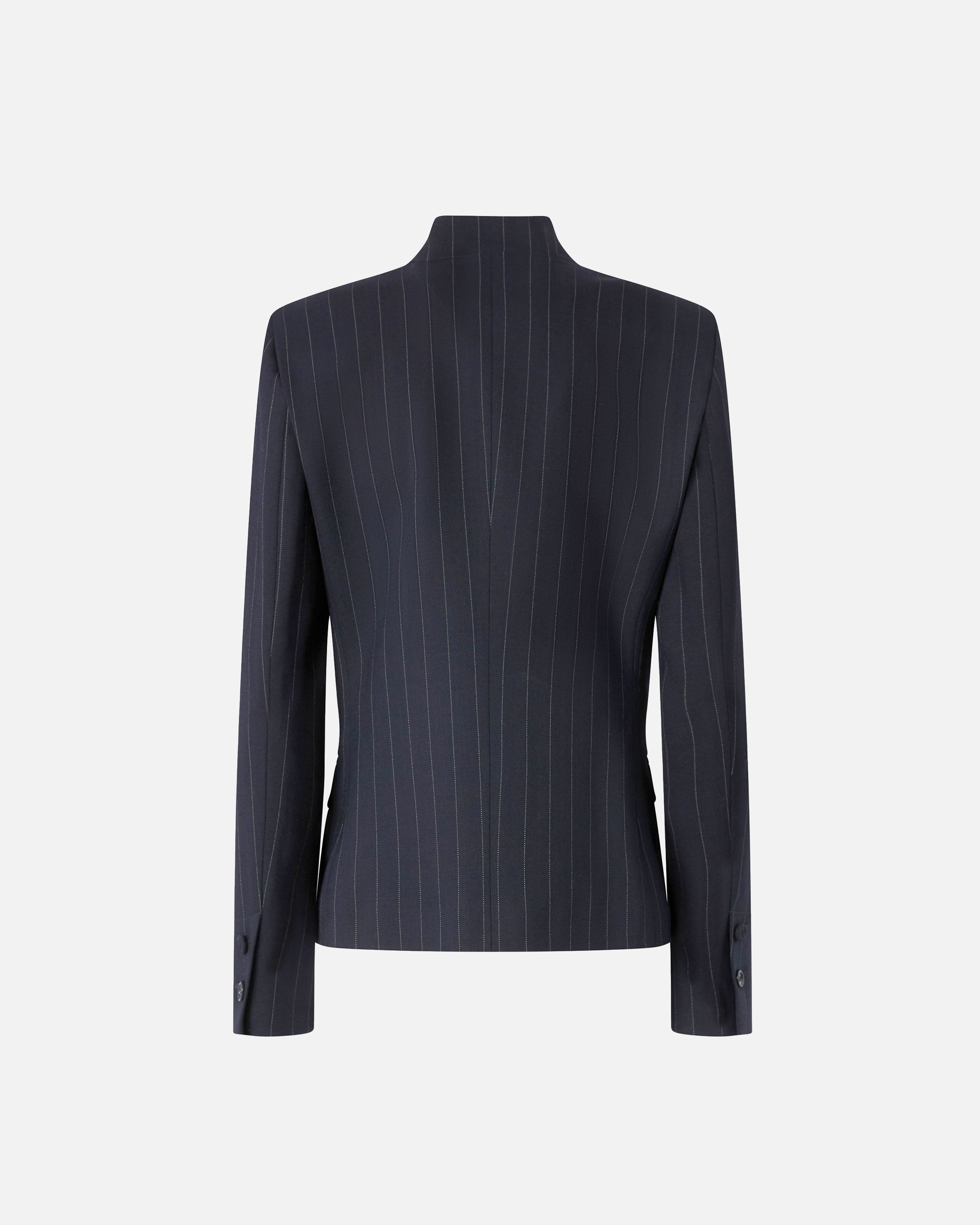 Blazer sfiancato in lana gessata 105626A2QY EZ1 PINKO Blu/bianco 