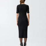 Abito midi in pizzo di maglia 105653A2TW Z99 PINKO Nero limousine 
