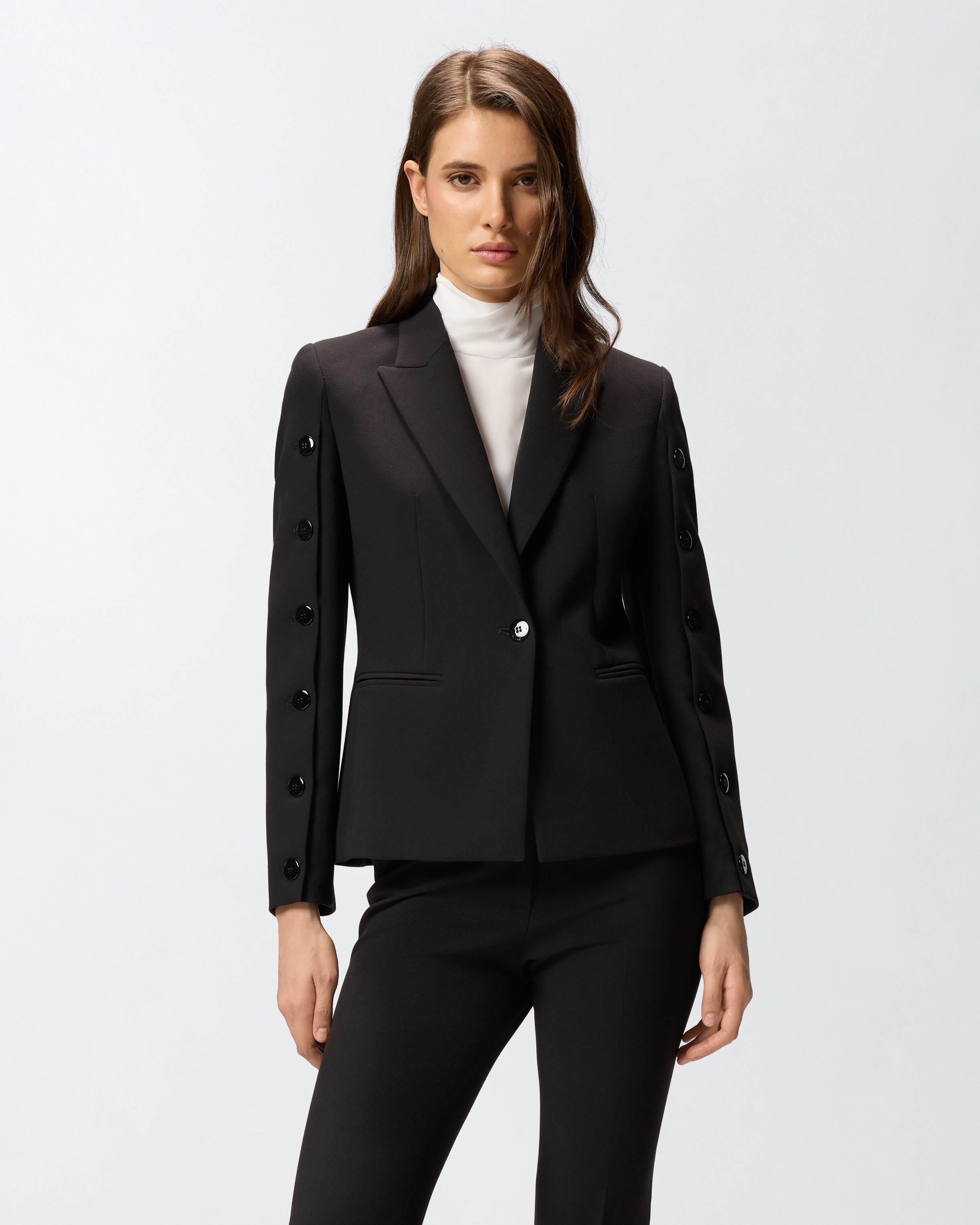 Blazer con bottoni sulle maniche 105679A2R9 Z99 PINKO Nero limousine 