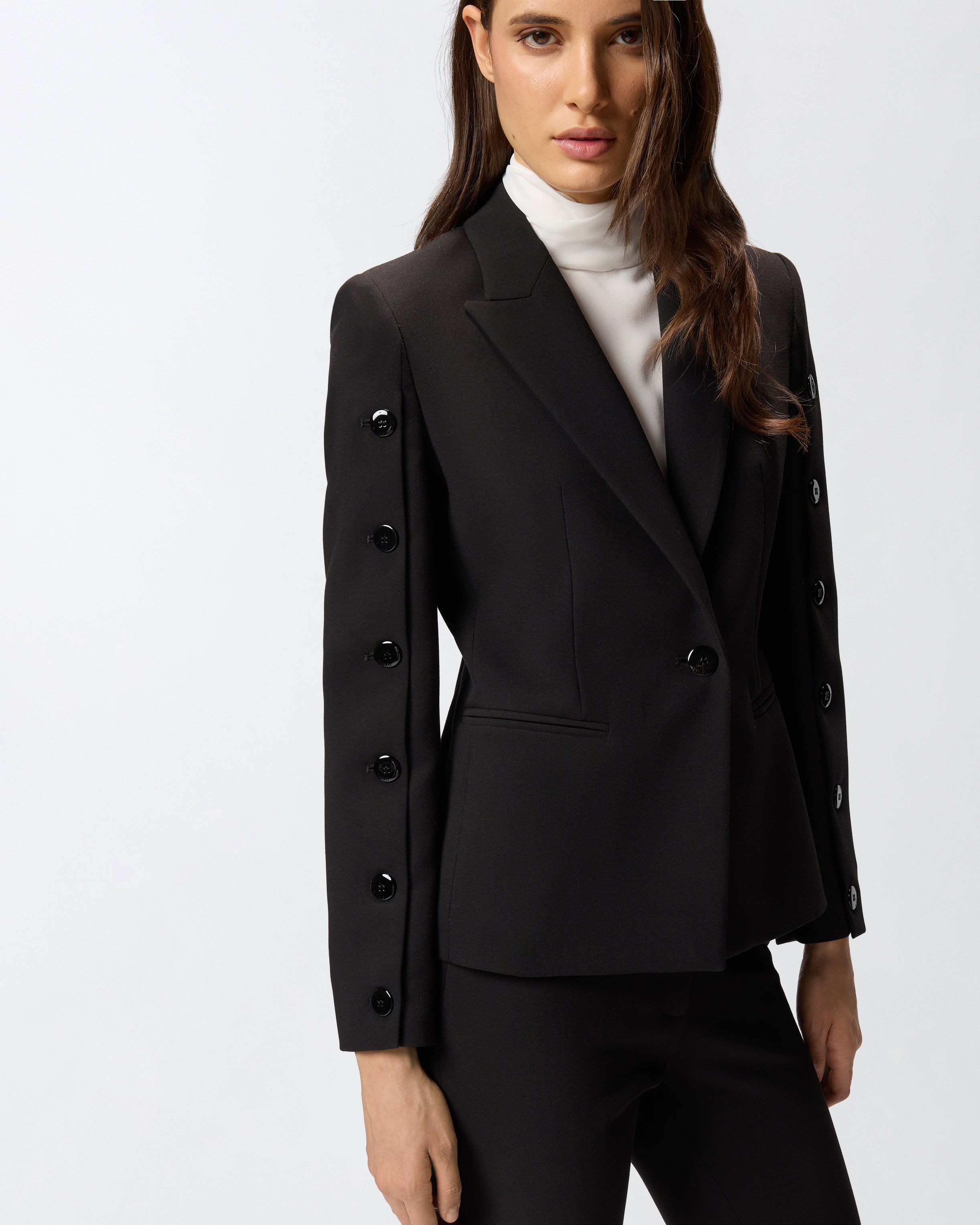 Blazer con bottoni sulle maniche 105679A2R9 Z99 PINKO Nero limousine 