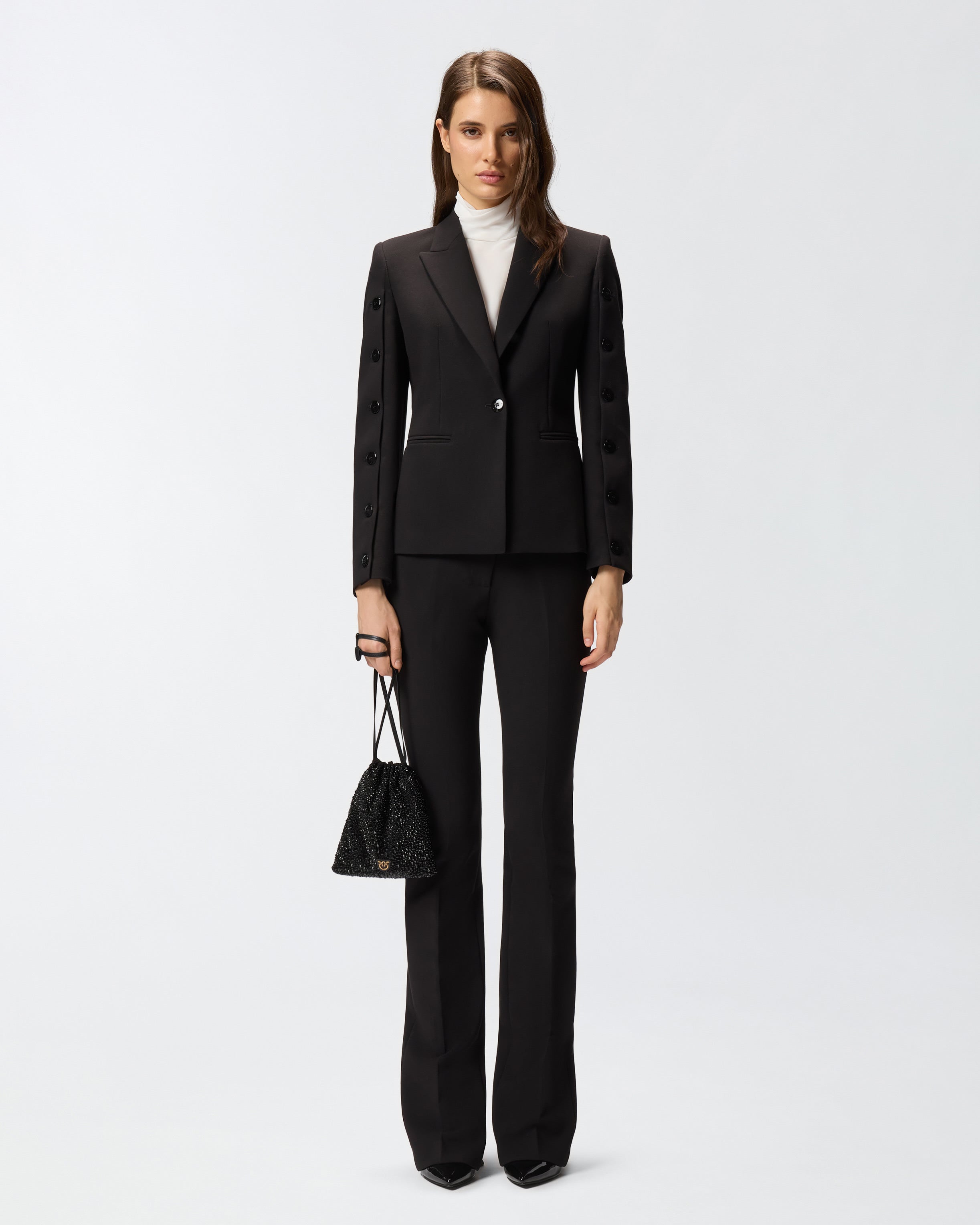 Blazer con bottoni sulle maniche 105679A2R9 Z99 PINKO Nero limousine 