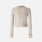 Cardigan girocollo con strass 105686A2S4 I23 PINKO Grigio nuvola argento 