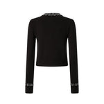 Cardigan girocollo con strass 105686A2S4 Z99 PINKO Nero limousine 