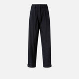 Pantaloni gessati a palloncino in lana 105707A2QY EZ1 PINKO Blu/bianco 