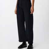 Pantaloni gessati a palloncino in lana 105707A2QY EZ1 PINKO Blu/bianco 