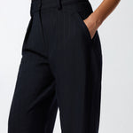 Pantaloni gessati a palloncino in lana 105707A2QY EZ1 PINKO Blu/bianco 