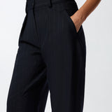 Pantaloni gessati a palloncino in lana 105707A2QY EZ1 PINKO Blu/bianco 