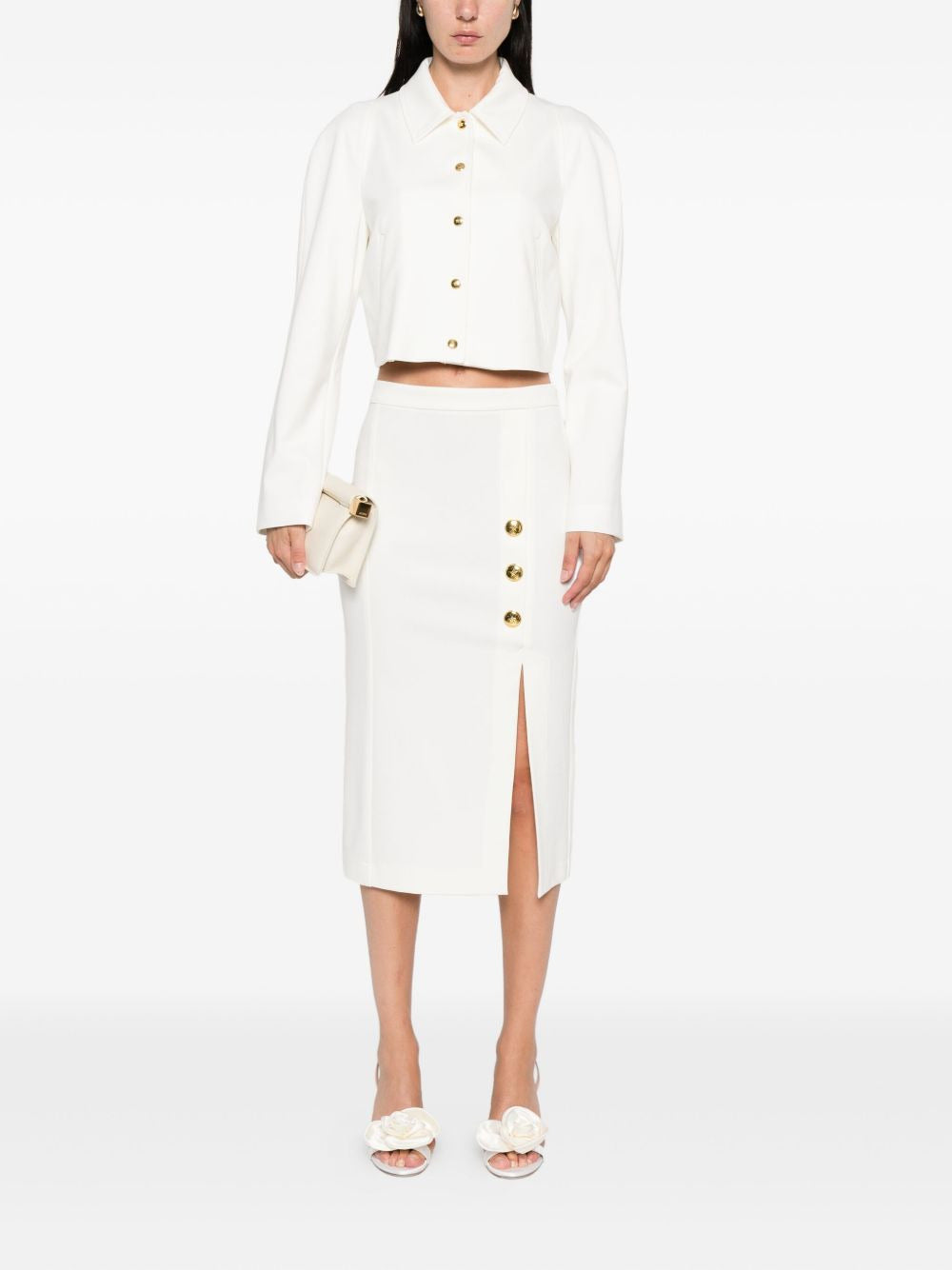 Giacca in con bottoni dorati 105784A24C Z05 PINKO Bianco-biancaneve 