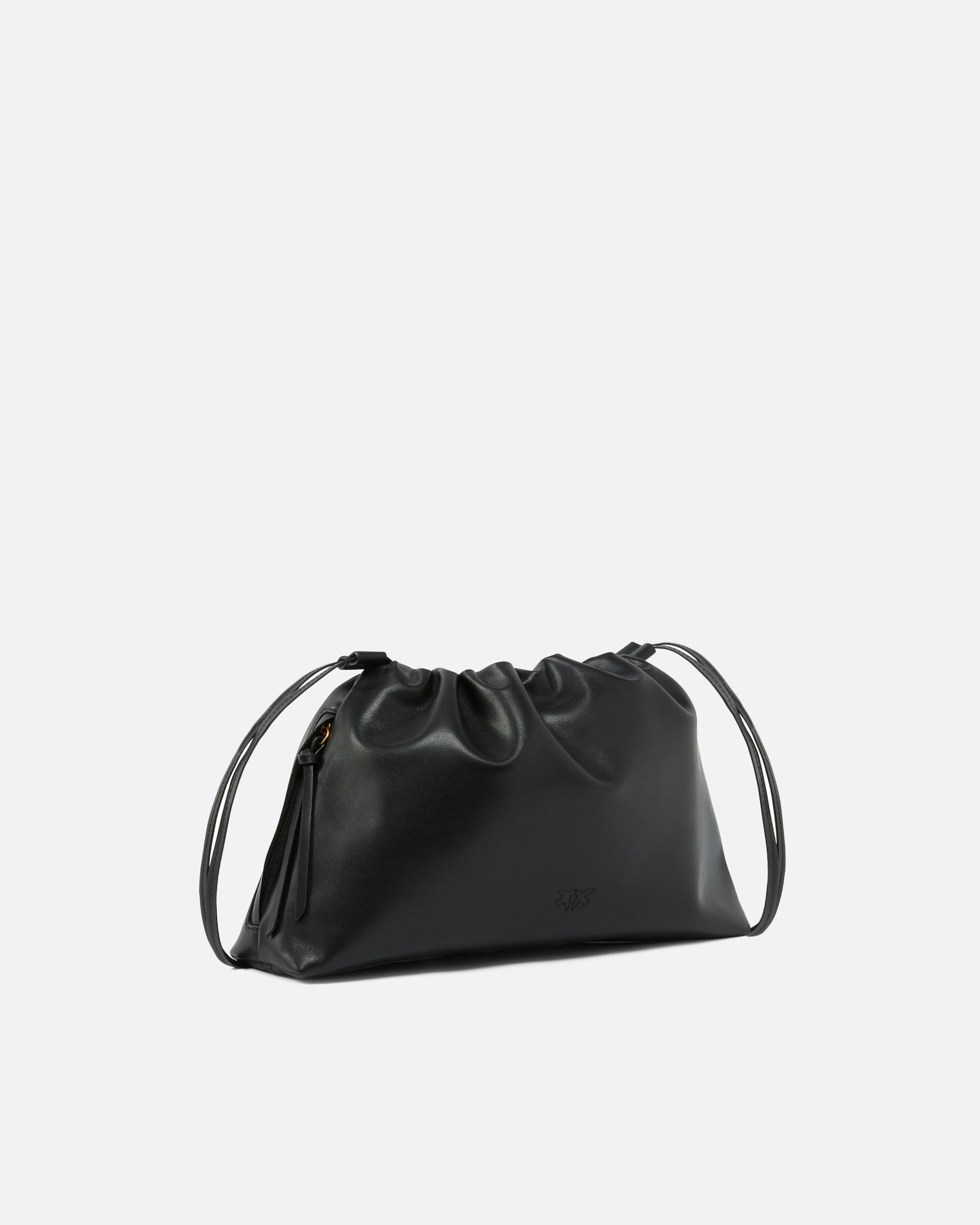 Borsa a spalla grande in pelle con logo 105825A0QO Z99Q PINKO Nero-antigue 