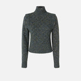Dolcevita in maglia a trecce 105968A2YB IG1 PINKO Grigio/ble/verde 