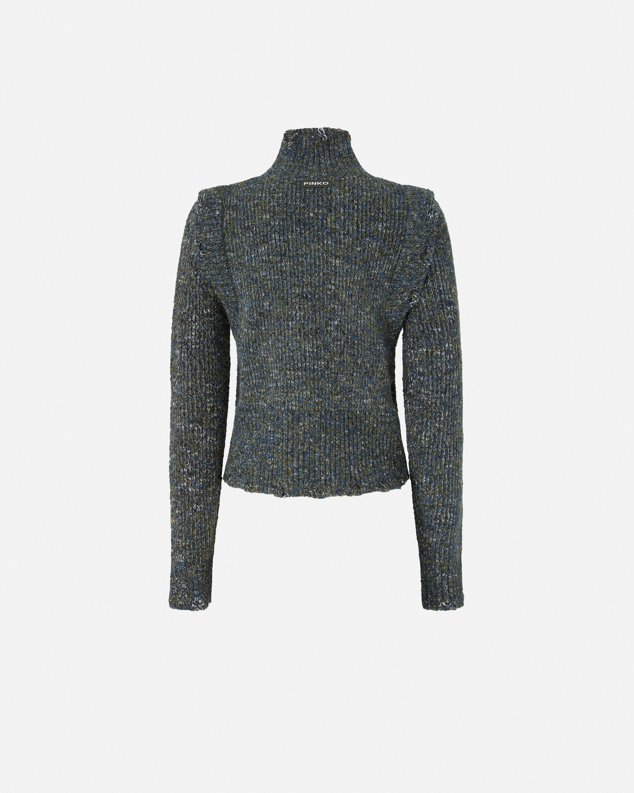 Dolcevita in maglia a trecce 105968A2YB IG1 PINKO Grigio/ble/verde 