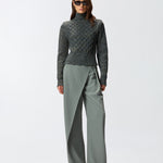 Dolcevita in maglia a trecce 105968A2YB IG1 PINKO Grigio/ble/verde 
