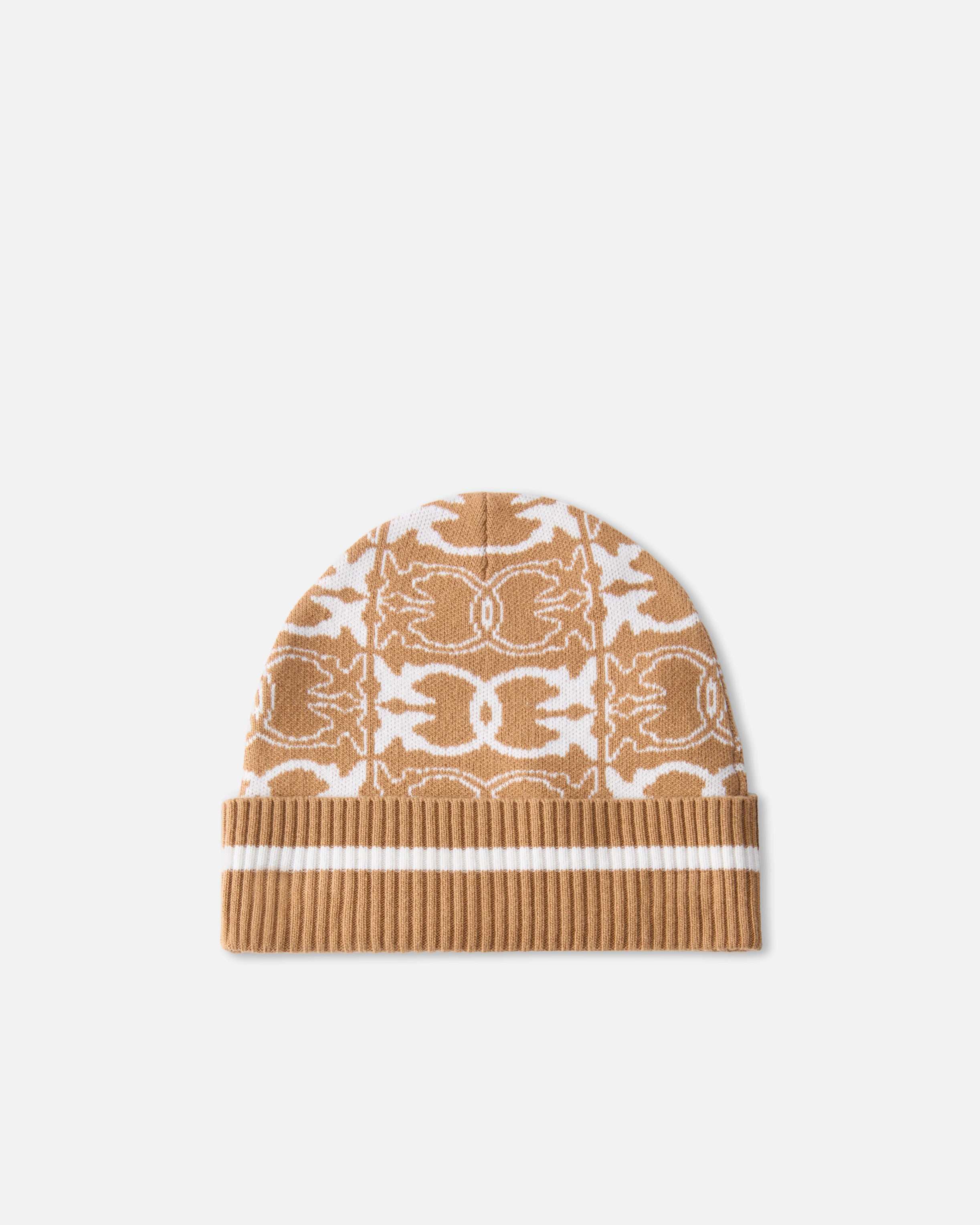 Cappello con logo jacquard 105991A2YO MZ2 PINKO Cammello/bianco 
