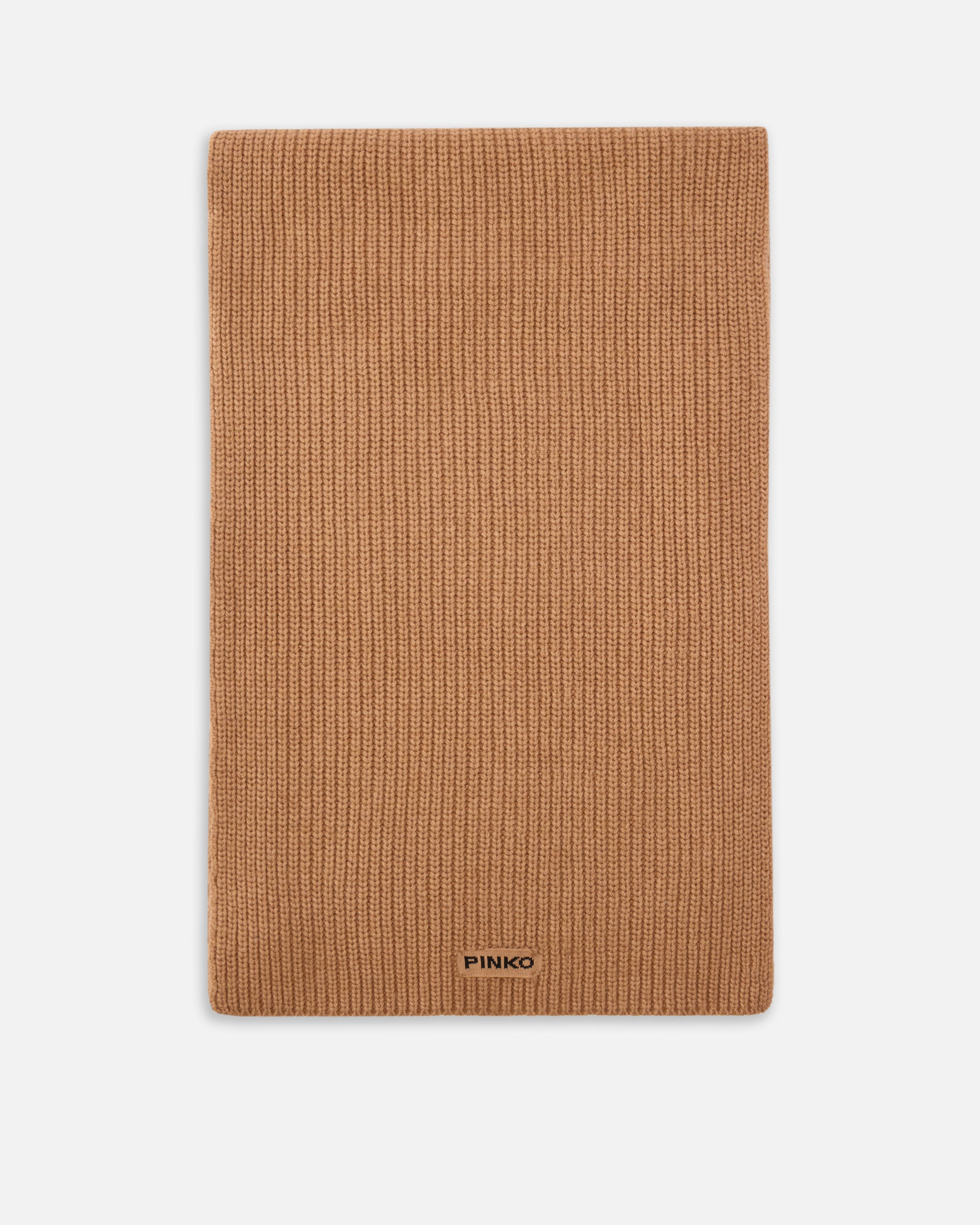 Sciarpa in misto lana a coste 105996A2Z4 D23 PINKO Beige-pelle daino 