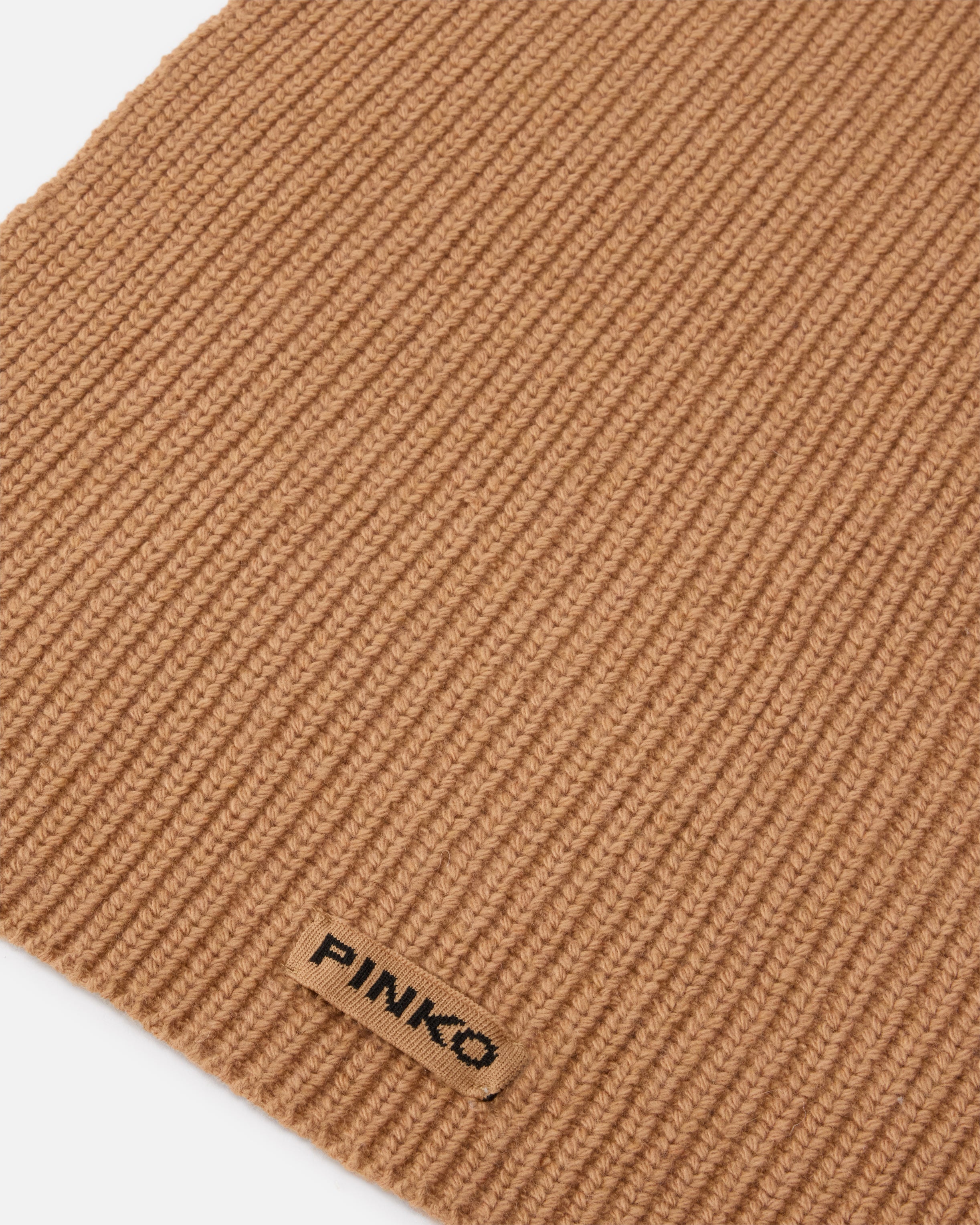 Sciarpa in misto lana a coste 105996A2Z4 D23 PINKO Beige-pelle daino 