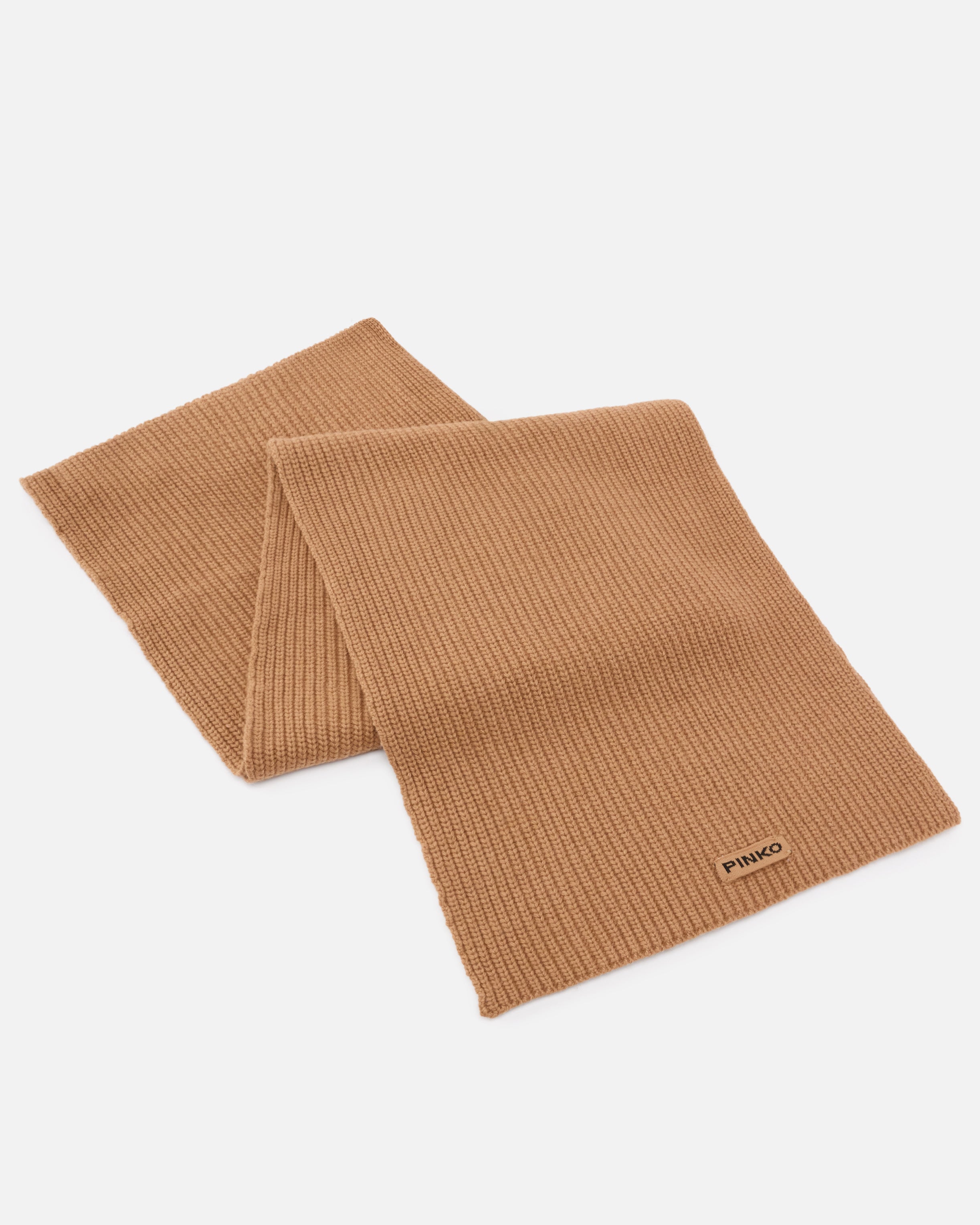 Sciarpa in misto lana a coste 105996A2Z4 D23 PINKO Beige-pelle daino 