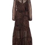 Vestito lungo con stampa cachemire metallizzata 106729A389 ZL1 PINKO Moro 