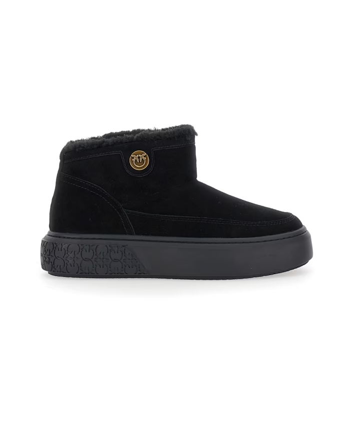 Stivaletto in pelle scamosciata con pelliccia SS0105P055 Z99 PINKO Black 