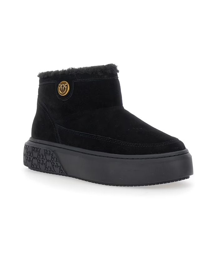 Stivaletto in pelle scamosciata con pelliccia SS0105P055 Z99 PINKO Black 