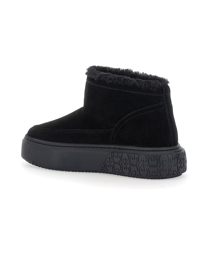 Stivaletto in pelle scamosciata con pelliccia SS0105P055 Z99 PINKO Black 