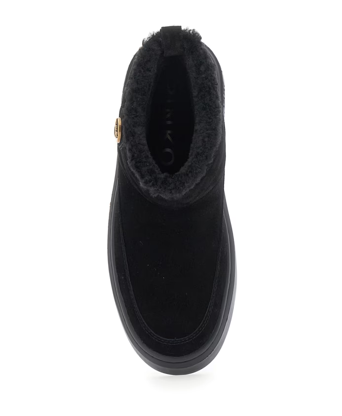 Stivaletto in pelle scamosciata con pelliccia SS0105P055 Z99 PINKO Black 