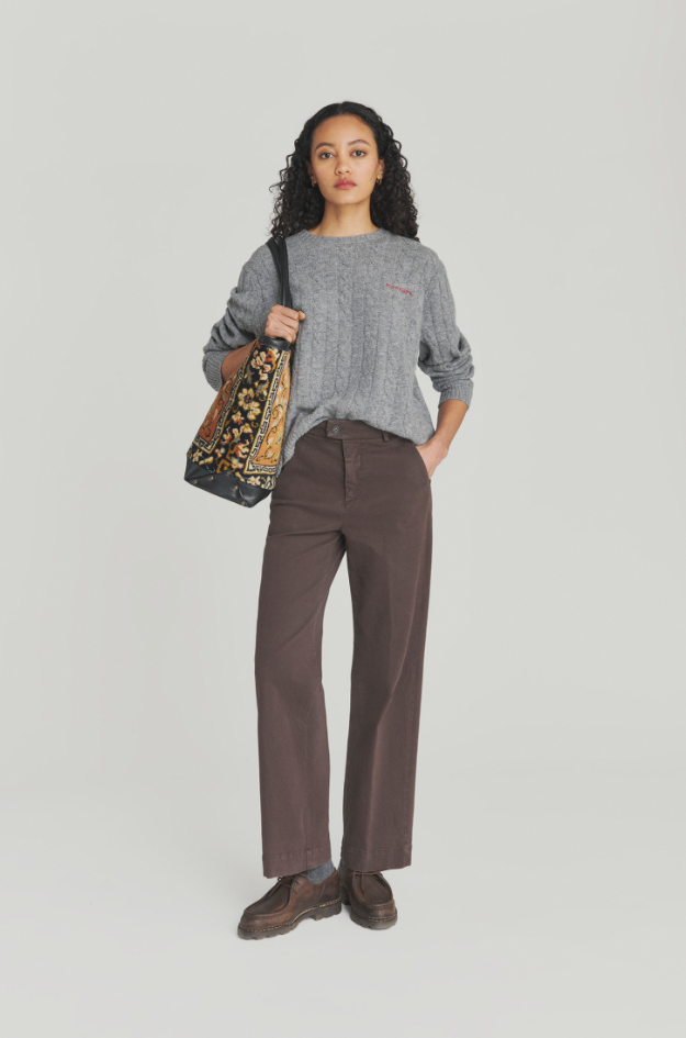 Pantalone flare in cotone RND041 P403 0112 0241 ROY ROGER'S Brown 