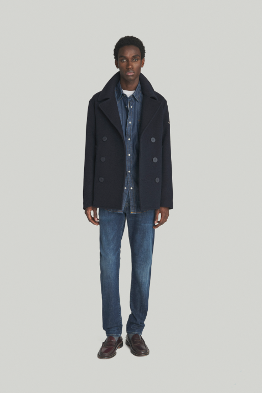 Peacoat in lana RRU90280 T706 0048 ROY ROGER'S Blue navy 