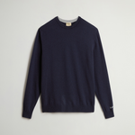 Maglia girocollo in lambswoll CFWOKN0278MRUF0469 3989 WOOLRICH Melton blue 