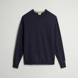 Maglia girocollo in lambswoll CFWOKN0278MRUF0469 3989 WOOLRICH Melton blue 