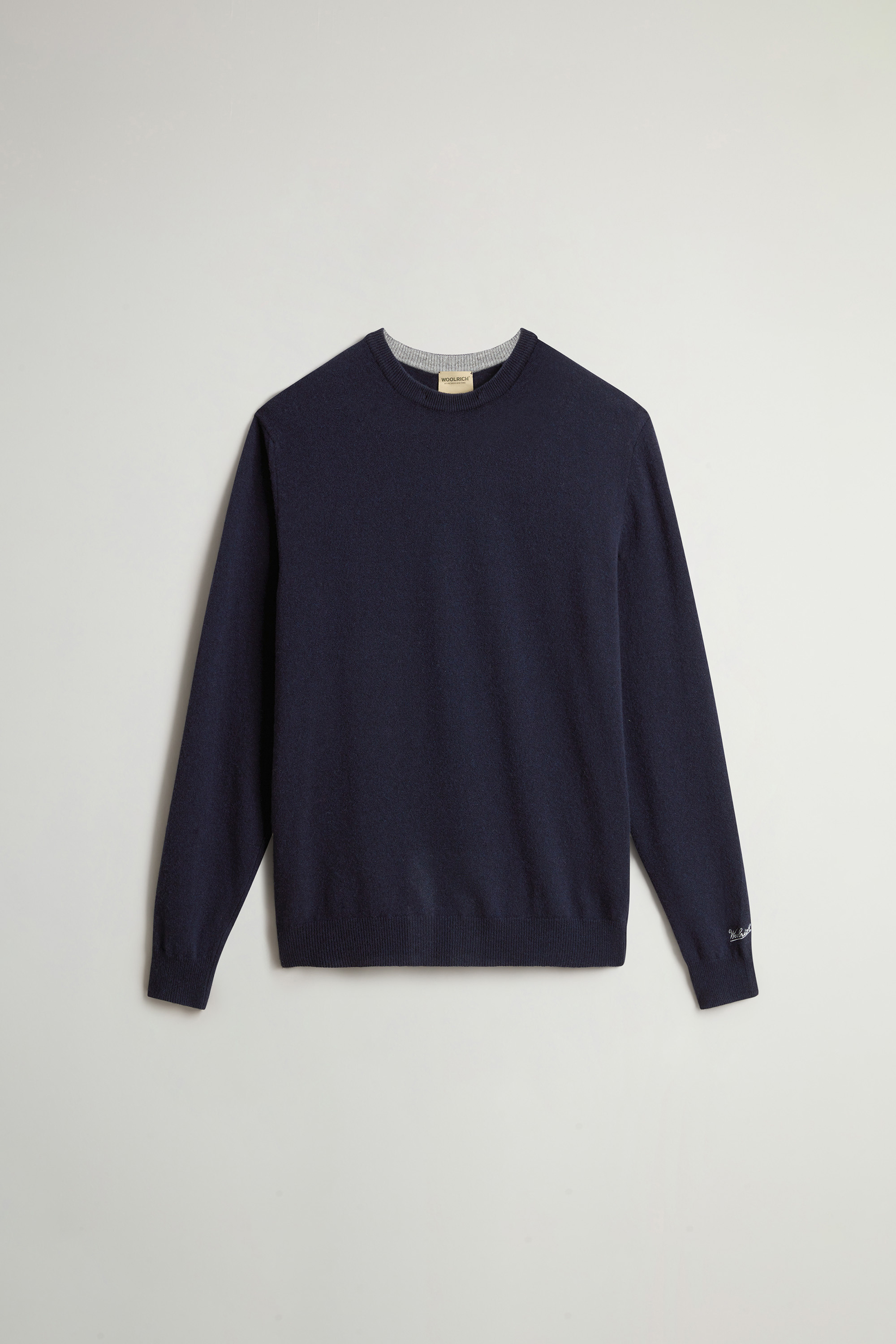 Maglia girocollo in lambswoll CFWOKN0278MRUF0469 3989 WOOLRICH Melton blue 