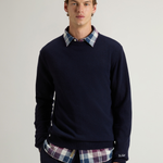 Maglia girocollo in lambswoll CFWOKN0278MRUF0469 3989 WOOLRICH Melton blue 