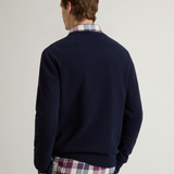Maglia girocollo in lambswoll CFWOKN0278MRUF0469 3989 WOOLRICH Melton blue 