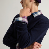 Maglia girocollo in lambswoll CFWOKN0278MRUF0469 3989 WOOLRICH Melton blue 