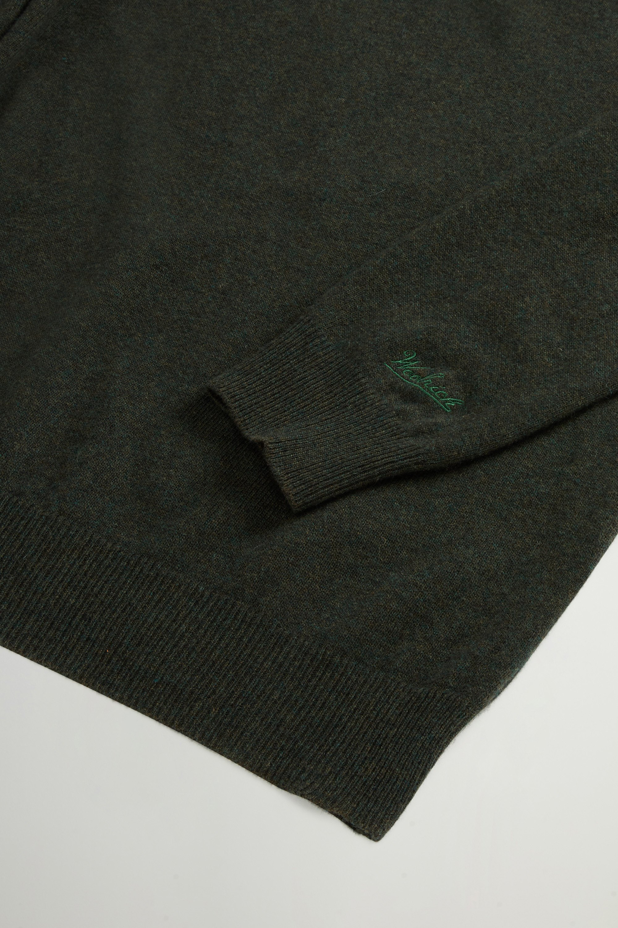 Maglia girocollo in lambswoll CFWOKN0278MRUF0469 6006 WOOLRICH Greenstone 