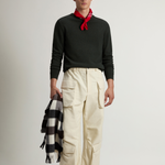 Maglia girocollo in lambswoll CFWOKN0278MRUF0469 6006 WOOLRICH Greenstone 