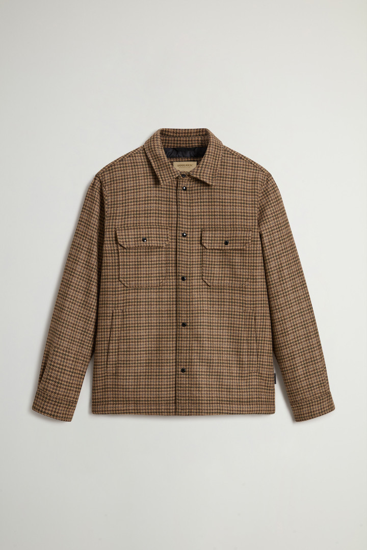 Giacca a camicia in misto lana CFWOOS2018MRUT3046 8880 WOOLRICH Beige pied de poule 