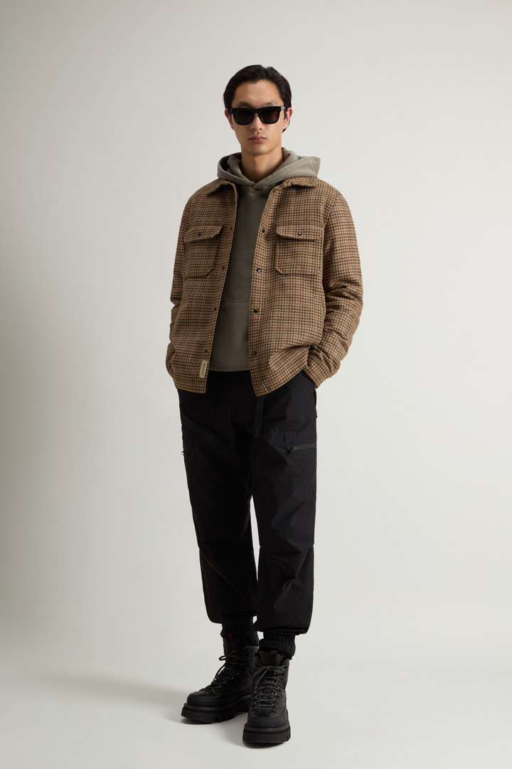 Giacca a camicia in misto lana CFWOOS2018MRUT3046 8880 WOOLRICH Beige pied de poule 