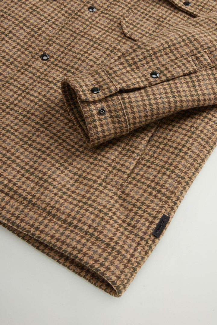 Giacca a camicia in misto lana CFWOOS2018MRUT3046 8880 WOOLRICH Beige pied de poule 