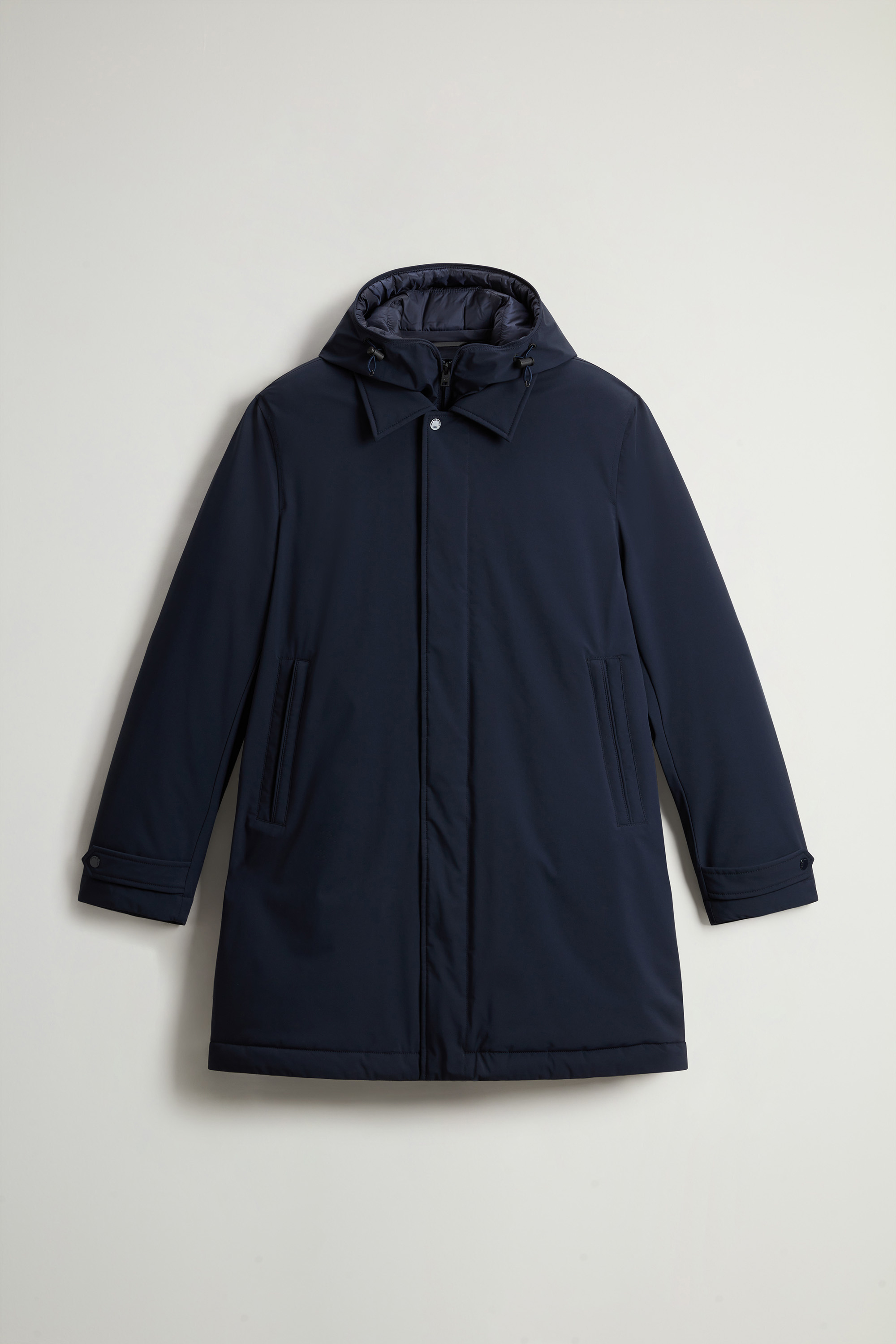 Giaccone con cappuccio CFWOOU0928MRUT3339 3989 WOOLRICH Melton blue 