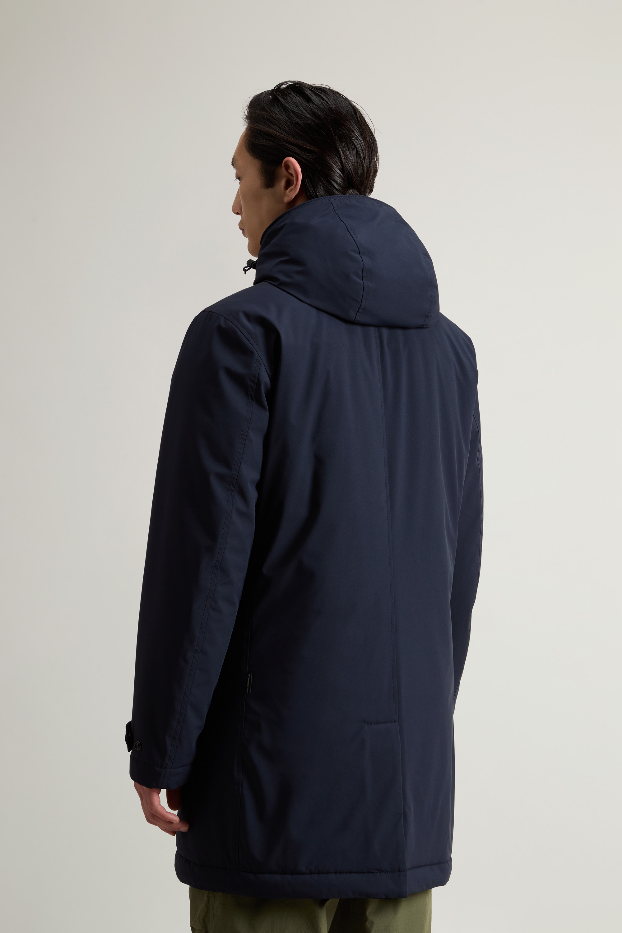 Giaccone con cappuccio CFWOOU0928MRUT3339 3989 WOOLRICH Melton blue 