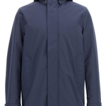 Giaccone lungo con cappuccio staccabile CFWOOU2017MRUT3496 3989 WOOLRICH Melton blue 