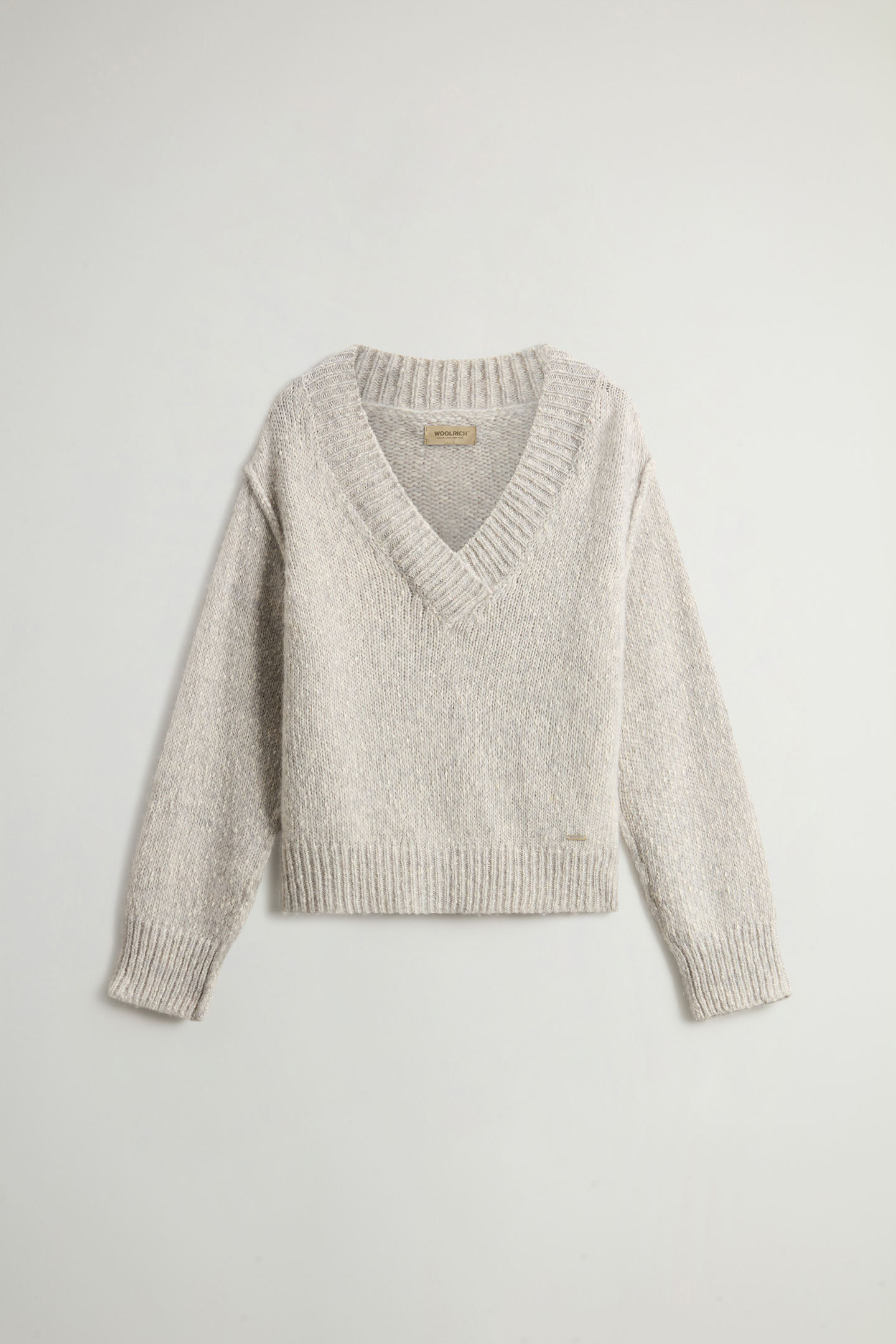 Maglione in misto cotone alpaca e lana CFWWKN2013FRUF5002 103 WOOLRICH Light grey melange 