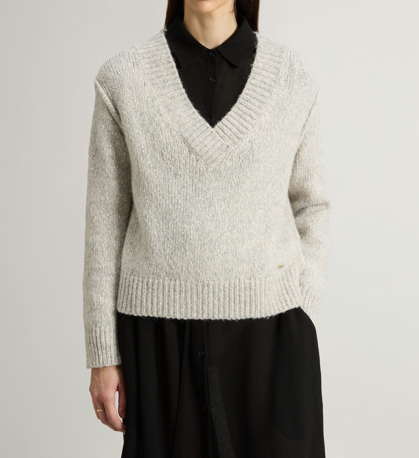 Maglione in misto cotone alpaca e lana CFWWKN2013FRUF5002 103 WOOLRICH Light grey melange 