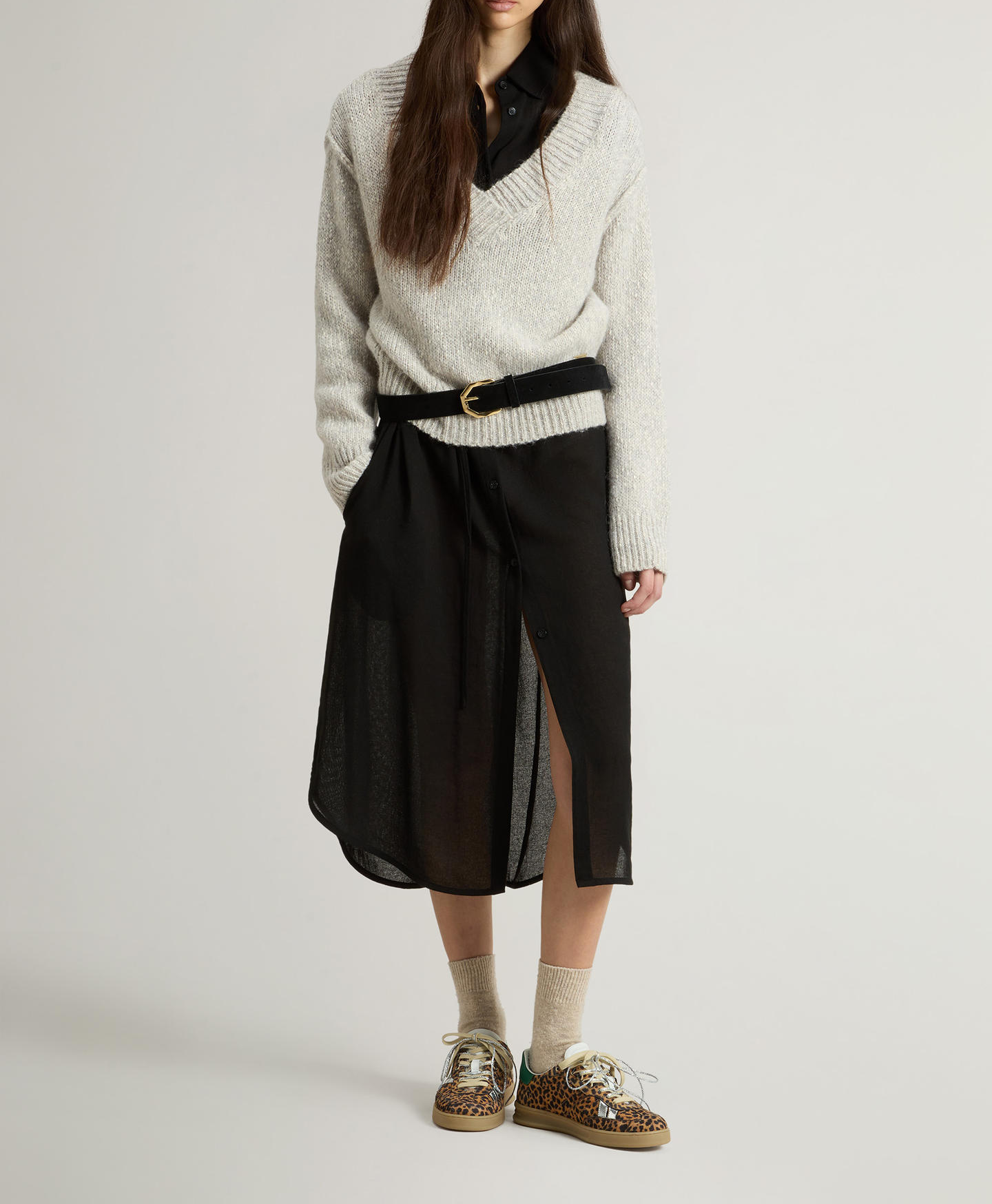 Maglione in misto cotone alpaca e lana CFWWKN2013FRUF5002 103 WOOLRICH Light grey melange 