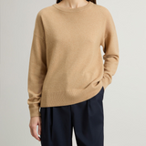 Maglia girocollo in misto lana vergine e cashmere CFWWKN2025FRUF5067 8908 WOOLRICH Corn stalc 