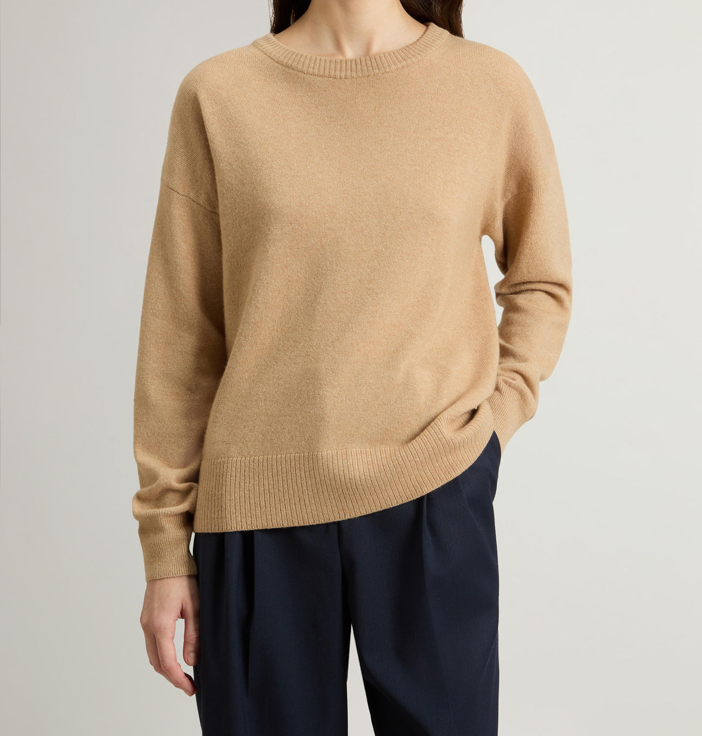 Maglia girocollo in misto lana vergine e cashmere CFWWKN2025FRUF5067 8908 WOOLRICH Corn stalc 