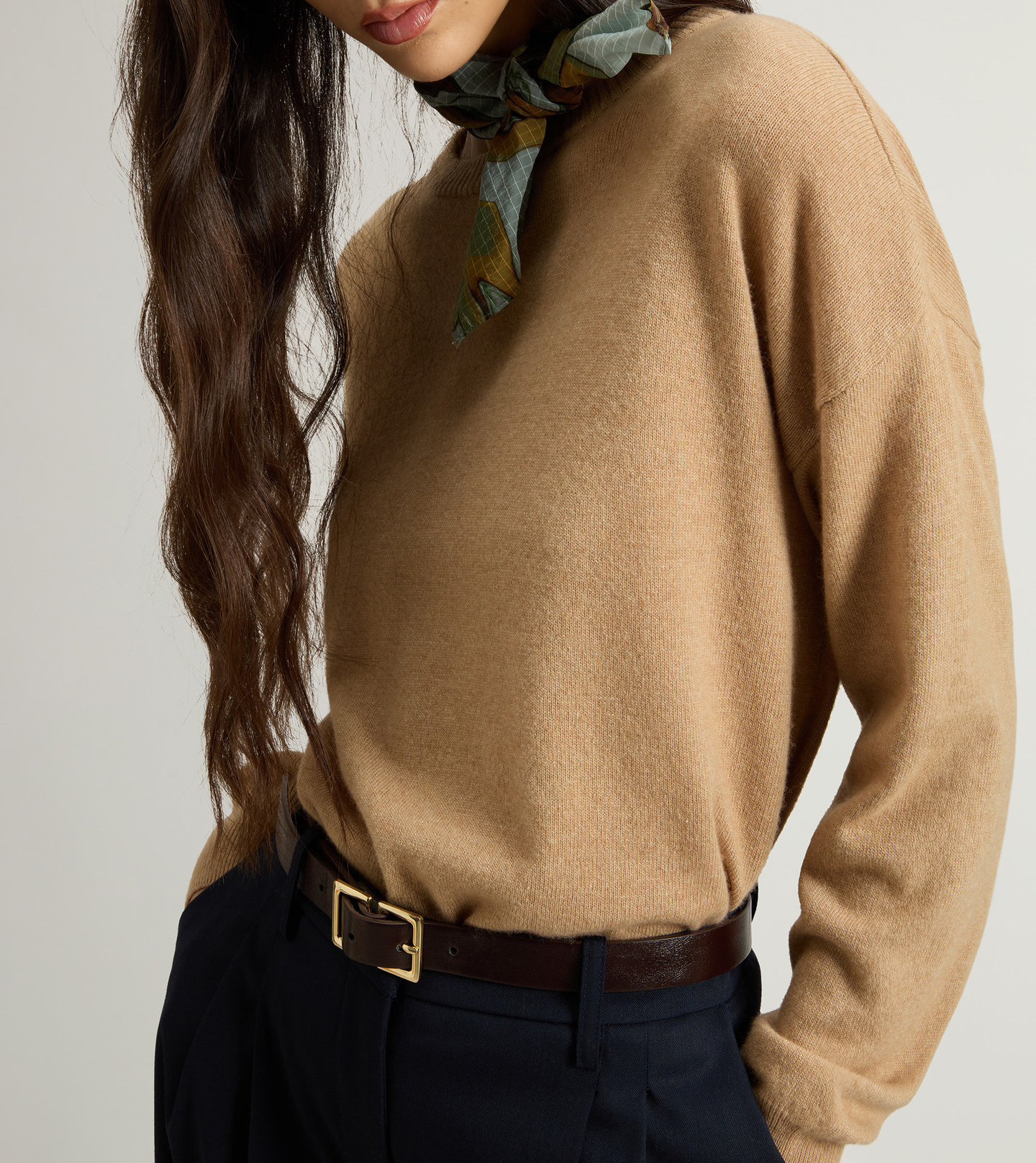 Maglia girocollo in misto lana vergine e cashmere CFWWKN2025FRUF5067 8908 WOOLRICH Corn stalc 